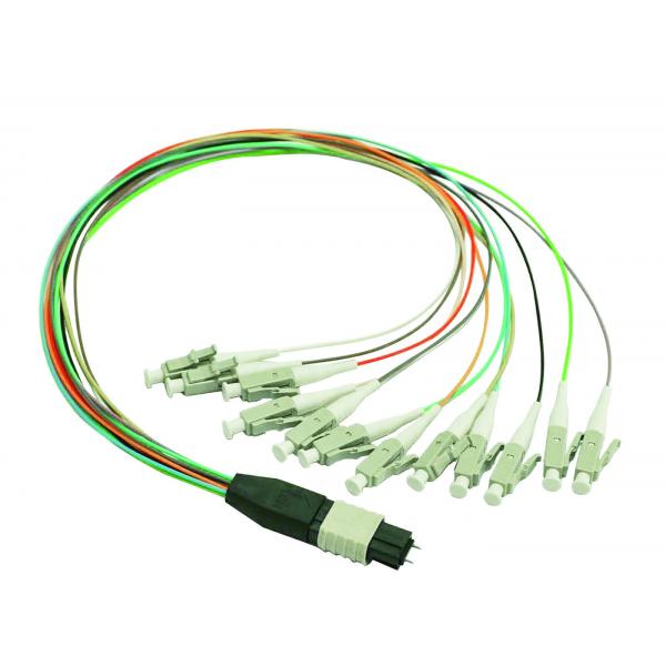 Quality 0.9mm 12 Cores MPO To LC MM Fanout Fiber Patch Cord for sale