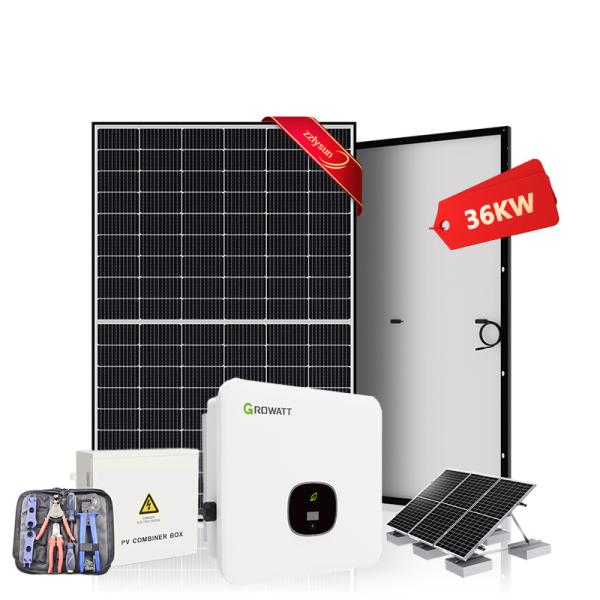 Quality Complete Solar Panel On Grid System Ground Mounting Photovoltaic 36KW for sale