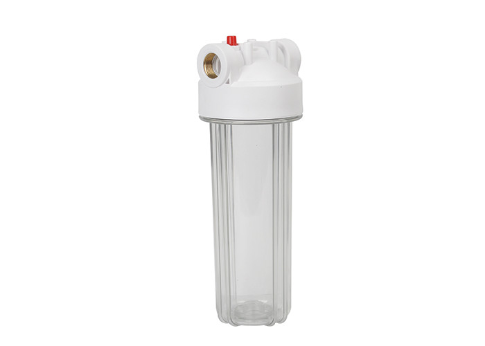china 10'' plastic  clear water filter housings with  1'' brass inlet/outlet port