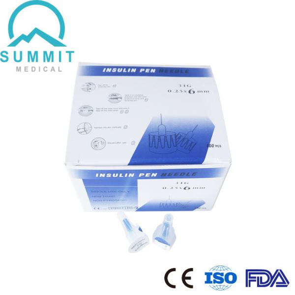 Quality Diabetic Insulin Injection Pen Needles 31G 6mm 100 Pieces for sale
