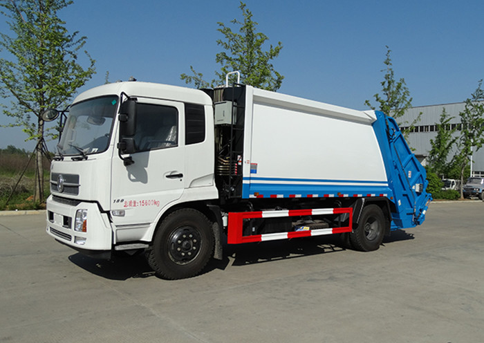 China 5 Ton Left Hand Waste Compactor Truck ,  14m3 Garbage Collection Truck factory