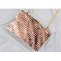 China Rectangular Acrylic Clutch Bag With Small Champagne Crystal Stone Front factory