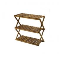 China Wooden Foldable Bamboo Shoe Rack 3 Layer Shelf For Living Room factory