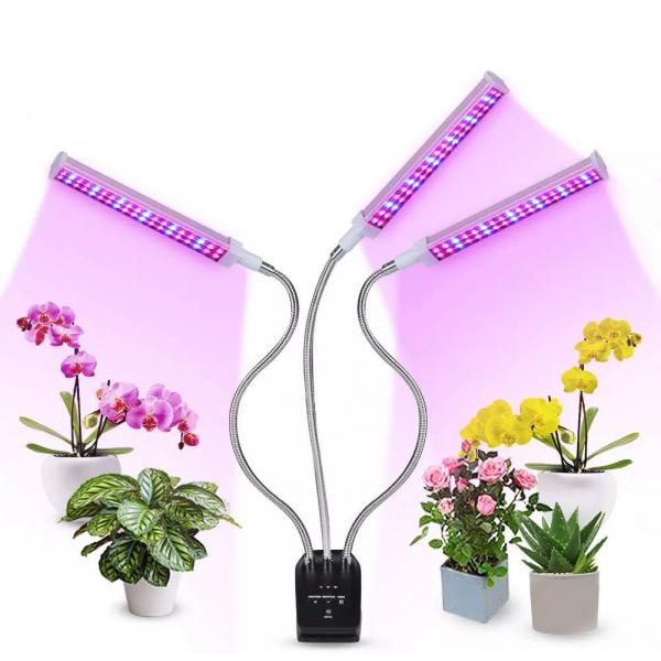 Quality ROHS 76W Full Spectrum LED Clip Grow Light 3 Head 360 Degree Flexible for sale