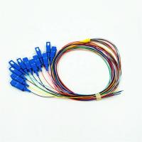 China 0.9mm SC SM Pigtail 8 12 Color Coded , G652D Tight Buffered Fiber Optic Cable factory
