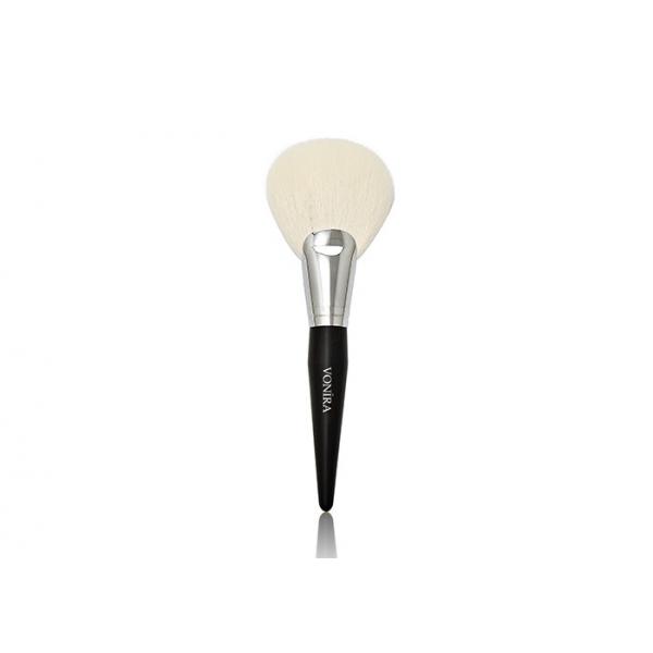 Quality Goat Hair Fan Luxury Makeup Brushes With Nature Ebony Handle / Brass Ferrule for sale