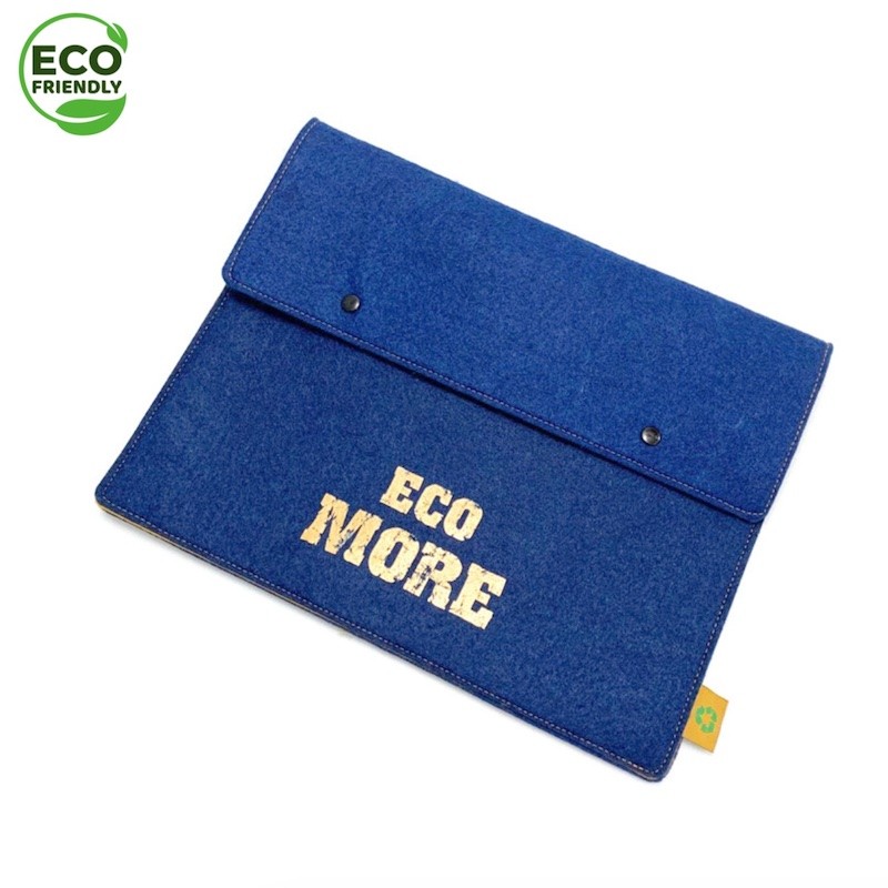 China Blue Color Eco Friendly Accessories RPET Felt Laptop Sleeve Portable Custom 13'' factory