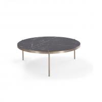Quality Powder Coated Iron Frame Coffee Table Industrial Style Round Metal Side Table for sale