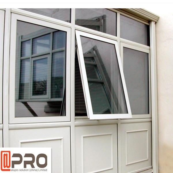 Quality French Vertical Aluminium Double Glazed Awning Windows With Powder Coating for sale