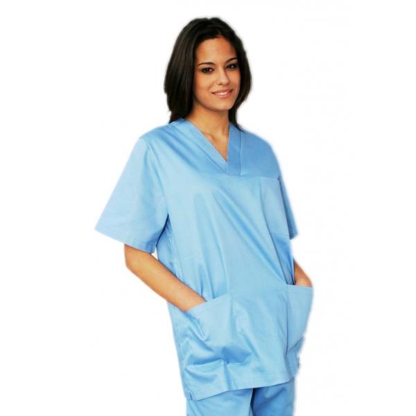 Quality V Neck Tops Medical Work Uniforms Short Sleeves With Two Bottom Angled Pockets for sale