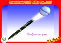 China Customized 0.1-3m Best Distance Led Logo Projector Pen with Light , Blue / Black Ink Color factory