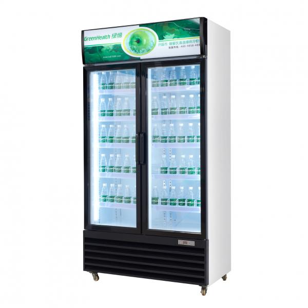 Quality Cold Drinks Bottle Pepsi Beverage Display Cooler With Glass Door Green Health for sale