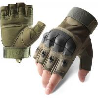 Quality Flexible Fingerless Tactical Combat Gloves Debossed Polyurethane for sale