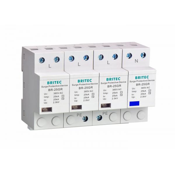 Quality 25kA Three Phase 4P Type 1 Class I Lightning Surge Protector BR-25GR 4P for sale