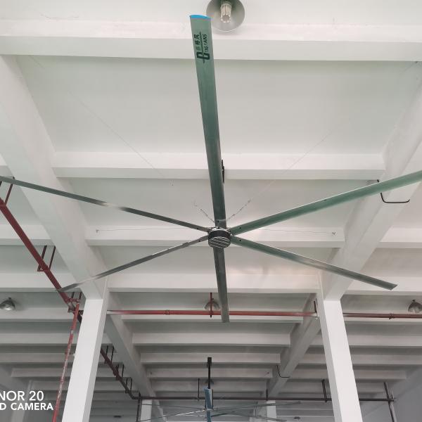 Quality Aluminum Alloy Blade Industrial Ceiling Fan 24ft 1.5kw Big Ceiling HVLS Fans for sale