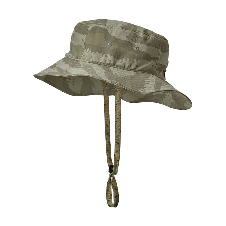 China Adjustable Folding Outdoor Boonie Hat , Men Beach Sunshade Camo Bucket Hat With String factory