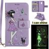 China MOTO G4 Play  Luminous 3D Girl pattern leather Case with Cash Slots Stand Wristlet Strap factory