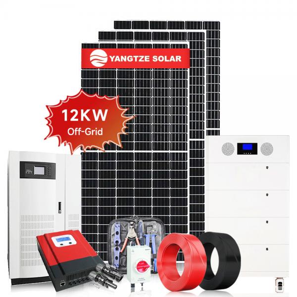 Quality 12KW Tie Off Grid Solar System Kit With Mono MBB Half Cells Solar Panel for sale