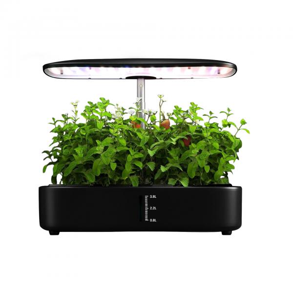 Quality 12 Pods Indoor Gardening System with LED Grow Light Height Adjustable Plants Germination Kit 24W Home Garden for sale