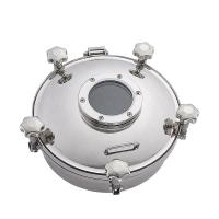 China Sanitary SS304 SS316L Stainless Steel Round Pressure Manhole Cover factory