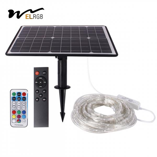 Quality IP65 IP67 Solar Powered Led Strip Lights Outdoor 6500K Solar Led Rope for sale