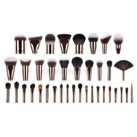 Quality Custom Private Labeled Makeup Brushes High End Luxury With Rosy Brass Ferrule for sale