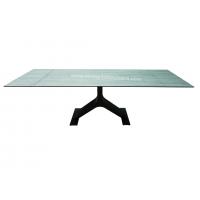 Quality Ceramic Topped Extension Dining Table 2.1 Meter Stainless Base Customized Color for sale