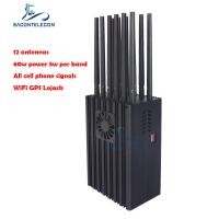 China 12 Antennas 60w Mobile Phone Gps Jammer 2G 3G 4G 5G Wifi VHF Lojack factory