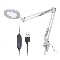 China led magnifier lamp led light source c clamp base USB power input magnification and illumination magnifying light factory