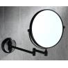 China Bathroom stainless steel Telescopic led makeup Mirror 2-Face Mirror Dual Arm Extend black bath mirror factory