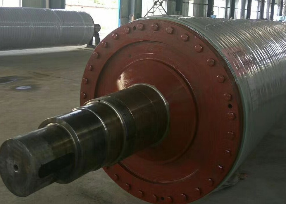 China Grooved Rubber Covered Cast Iron Touch Roll Under Dryer For Toilet Paper Making Machine factory