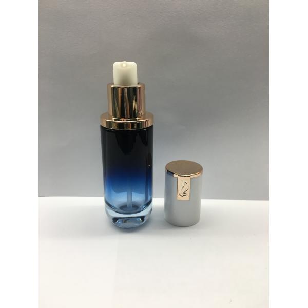 Quality 30ml Glass Lotion Bottle with pump Translucent green Gradient blue color Pearl for sale