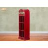 China British Telephone Booth Storage Cabinet Antique Wood Storage Rack MDF Floor Rack Red Color factory
