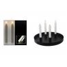 China round shape metal candle holder with 4pcs magnet holder,D25.5*H2.5cm,mattblack,with 4pcs  wax candle twisted version factory