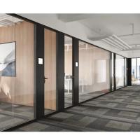 Quality ODM Frosted Glass Internal Glazed Partitions Wall For Commercial Soundproof for sale