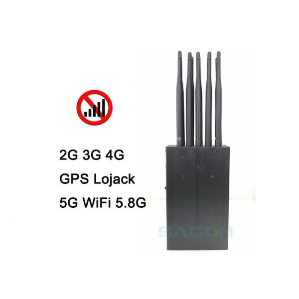 Quality Handheld 5G Signal Jammer Blocker 10 Antennas 1w Each Band 2G 3G 4G 5G WiFi 15m for sale