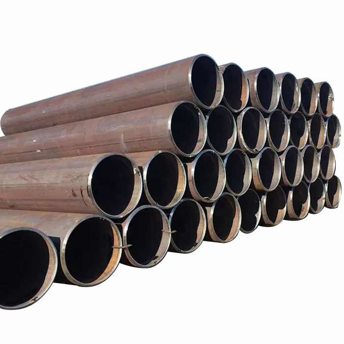 China ASTM A53 Ms Grade B Circular Carbon ERW Black Iron Pipe LASW Welded Hollow factory