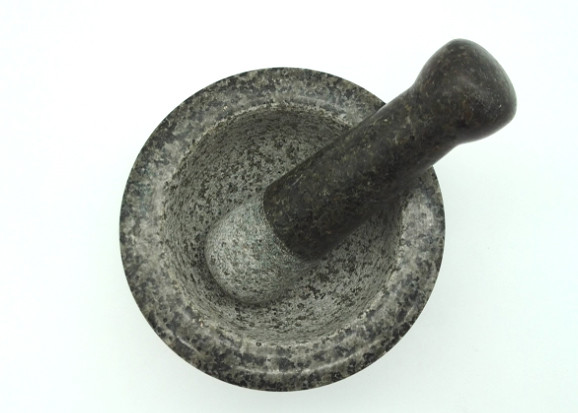 Quality Reliable Stone Mortar And Pestle Set 100% Solid Granite Round With Base for sale