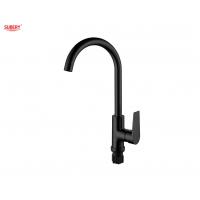Quality Matt Black Brass Kitchen Sink Faucets Cold And Hot OEM Single Lever for sale