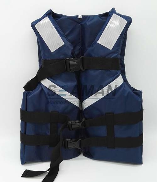 Quality 300D Oxford Navy Blue Men's Watersports Life Jacket SOLAS Reflective Tape Size S, M, L, XL for sale