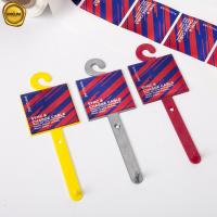 China 45mm*155mm Bright Yellow Belt Plastic Hanger With Colorful Stickers factory