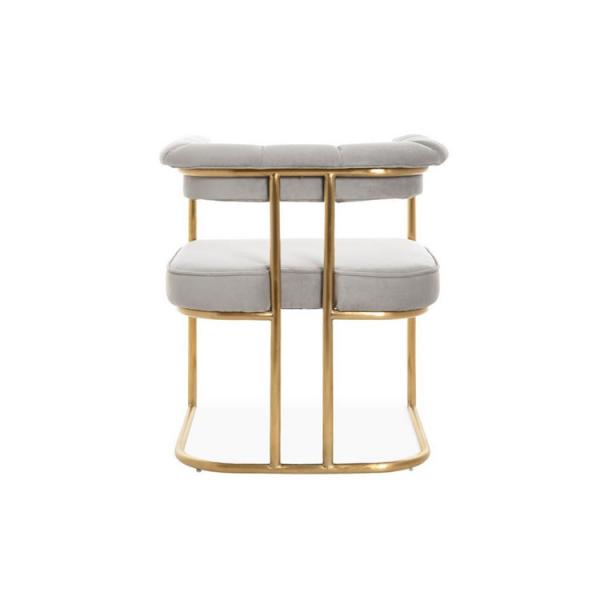 Quality American style high quality Gold brass plating metal base white PU fabric dining for sale