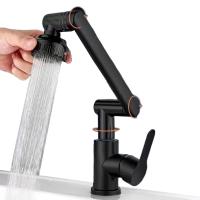 China 2.2GPM SS304 Universal 1080 Rotatable Faucet Black Pull Out Tap For Kitchen & Bath factory