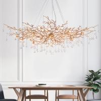 China Luxury Gold Branch Crystal Led Chandelier Loft Large Lustre Pendant Lamp For Living Room Hotel Hall Art Decor Lig for sale