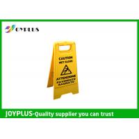 China Yellow Plastic Caution Sign Board / Portable Sign Stands Eco Friendly 62x30cm factory