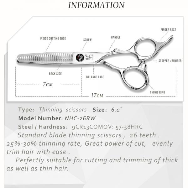 Quality 6.0" Professional Barber Scissors , Precise High End Hair Cutting Shears for sale