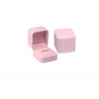 China Luxury Velvet Wedding Ring Jewelry Box Packaging Pink Elegant Style High Grade factory