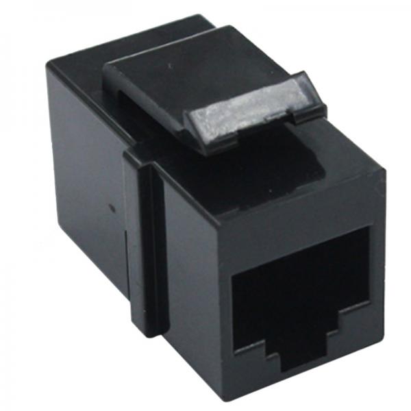 Quality Low Profile RJ45 Female Adapter 16.13 Mm Height PBT Black Fully Plastic for sale