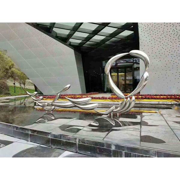 Quality Mirror Fish Group ODM Contemporary Outdoor stainless steel Sculpture for sale