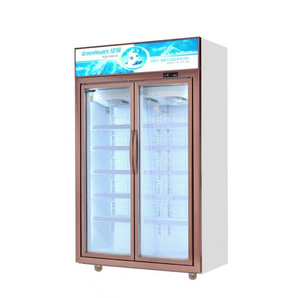 Quality 50 / 60hz Glass Door Freezer With Five Layers Shelves For Frozen Sea Food for sale